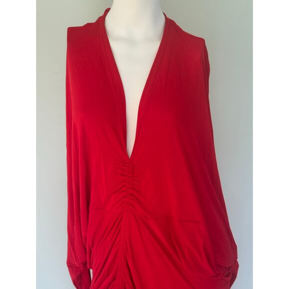 Silvia Tcherassi Women's Red Rosalyn Fringe-detailed Draped Maxi Dress. Size M - Picture 7 of 10